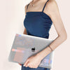 Modern Geometric Macbook Clear Case, Rainbow Glitch Art style