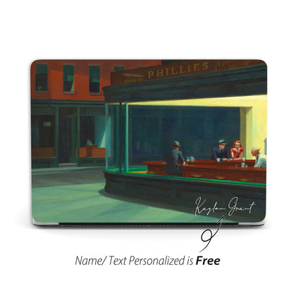 Nighthawks, Macbook Case Personalized, Edward Hopper Painting - MinimalGadget