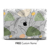 Personalized Abstract Tropical Plants, Macbook Clear Case, Custom Name Aesthetic Case
