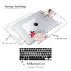 Personalized Aesthetic Red Floral Macbook Clear Case, Custom Name