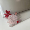 Personalized Aesthetic Red Floral Macbook Clear Case, Custom Name