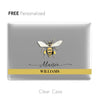 Personalized Bee, Clear Hard Case, Custom Name Macbook Case