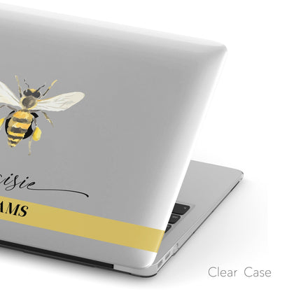Personalized Bee, Clear Hard Case, Custom Name Macbook Case - MinimalGadget