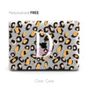 Personalized Clear Macbook Case Hard Cover, Leopard print Custom name