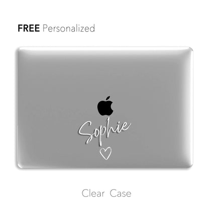 Personalized Clear Macbook Hard Case, Heart shape Letters - MinimalGadget