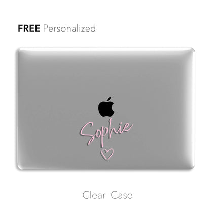 Personalized Clear Macbook Hard Case, Heart shape Letters - MinimalGadget