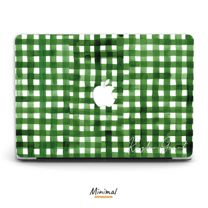 Personalized Cover Christmas Striped Watercolor, Macbook Case Hard Cover - MinimalGadget