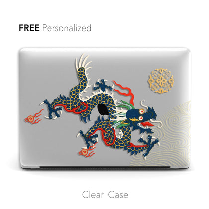 Personalized Dragon Macbook Clear Case, Traditional Chinese Style Painting - MinimalGadget