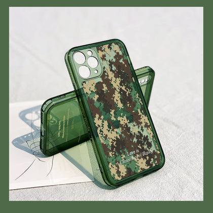Personalized Emerald Camo Phone Clear Case, Modern Aesthetic - MinimalGadget