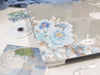 Personalized Floral Macbook Clear Case, Blue Watercolor Floral Leaves