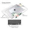 Personalized Floral Macbook Clear case, Watercolor Flowers roses leaves