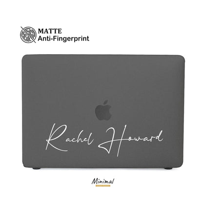 Personalized Graphite Anti-fingerprint Matte Macbook Hard Case, Black clear - MinimalGadget