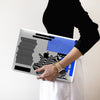 Personalized Klein Blue Geometric Macbook Clear Case, Modern Glitch Art style
