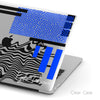 Personalized Klein Blue Geometric Macbook Clear Case, Modern Glitch Art style