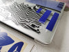 Personalized Klein Blue Geometric Macbook Clear Case, Modern Glitch Art style