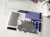 Personalized Klein Blue Geometric Macbook Clear Case, Modern Glitch Art style