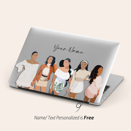 Personalized Lady boss illustration, Macbook Clear Case - MinimalGadget