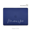 Personalized Macbook Navy blue Matte Case, Custom name Hard Case