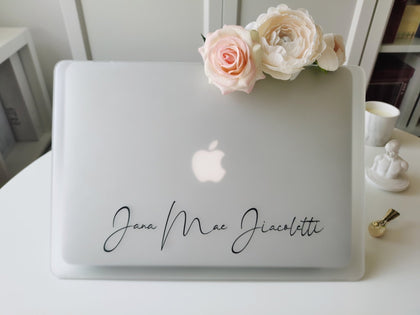 Personalized Macbook White Matte Case Hard Case, pink red Gray blue black - MinimalGadget