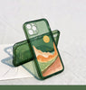 Personalized NAME Abstract Sunset Green Clear Phone Case