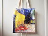 Personalized Name Van Gogh Canvas Tote Bag, Café Terrace at Night