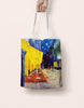 Personalized Name Van Gogh Canvas Tote Bag, Café Terrace at Night