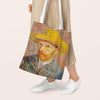 Personalized Name Van Gogh Canvas Tote Bag, self-portrait, Modern Shopping Bag