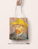 Personalized Name Van Gogh Canvas Tote Bag, self-portrait, Modern Shopping Bag
