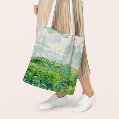Personalized Tote Bag with Gold Trim Mint
