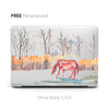 Personalized Oriental Ink Watercolor Painting, Horse Forest Landscape, Macbook Matte Case