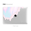 Personalized Pink Pastel fluid, Clear Hard Macbook Case, Custom Name Case