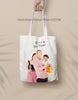 Personalized Portrait Hand illustrated Canvas Tote Bag for Family, Couple, boyfriend gift