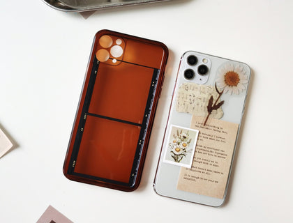Personalized Retro Film Frame Clear Coffee Phone Case - MinimalGadget