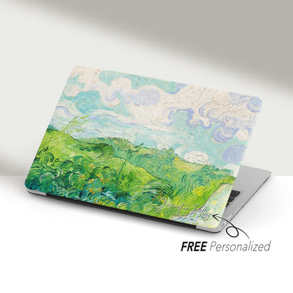 Personalized Van Gogh Macbook Case Hard Cover, Green Wheat Fields Painting - MinimalGadget