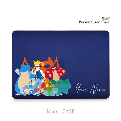 Pokemon Japanese Anime, Navy Black Orange Matte Macbook Hard Case - MinimalGadget