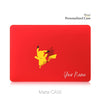 Pokemon Pikachu, Black Red Matte Macbook Hard Case, Custom name Anime