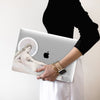 Retro nude woman inspired, Personalized Name Macbook CLEAR Hard Case