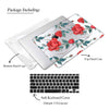 Retro Red Rose Macbook Clear Case, Black Case