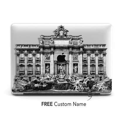 Roma Trevi Fountain Macbook Clear Case, Architecture Aesthetic - MinimalGadget