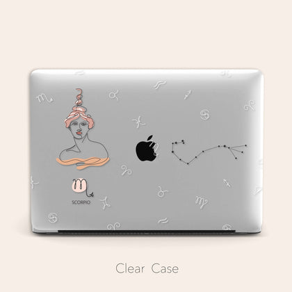 Scorpio Case, Aesthetic Zodiac Constellation Clear Hard Case - MinimalGadget