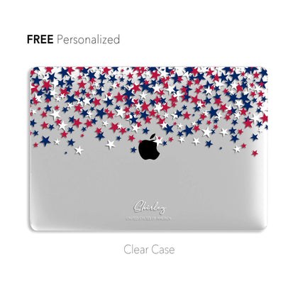 Stars of America, Personalized Clear Macbook Case, Custom name Hard Case - MinimalGadget