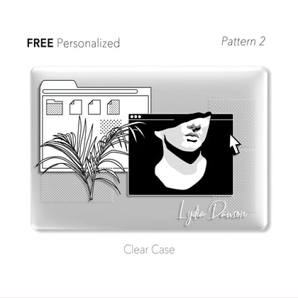 Surreal collage Macbook Black Clear Case, Vaporwave Sculpture - MinimalGadget