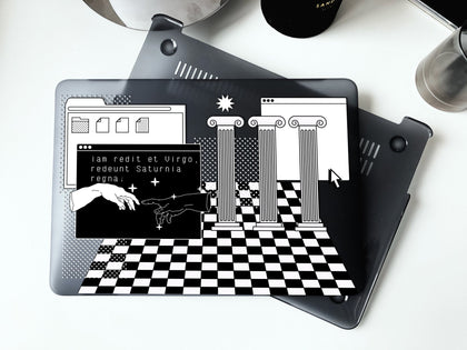 Surreal collage Macbook Black, Clear Case, Vaporwave user interface - MinimalGadget