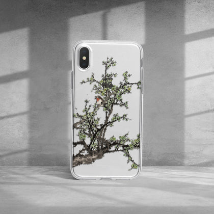 Traditional ink Painting, Personalized Clear Phone Case, Plum Blossom - MinimalGadget