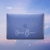 Twinkle Royal Blue Clear Macbook Hard Case, Personalized NAME Glitter Case, Clear Stained