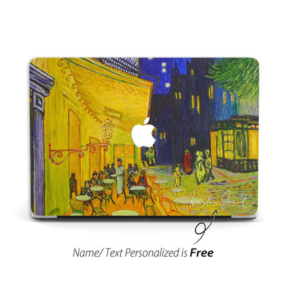 Van Gogh Art, Macbook Case Personalized Hard Cover, Cafe Terrace at Night - MinimalGadget