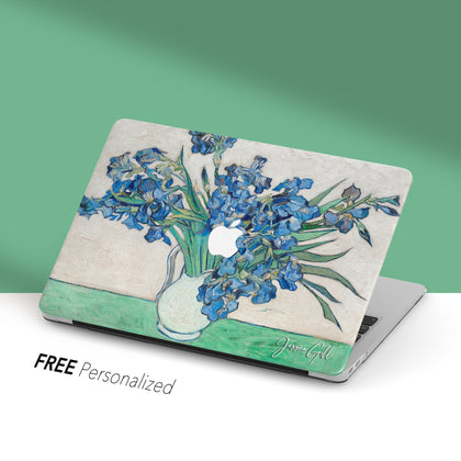 Van Gogh, Irises (1890), Macbook Case Personalized name Hard Cover - MinimalGadget