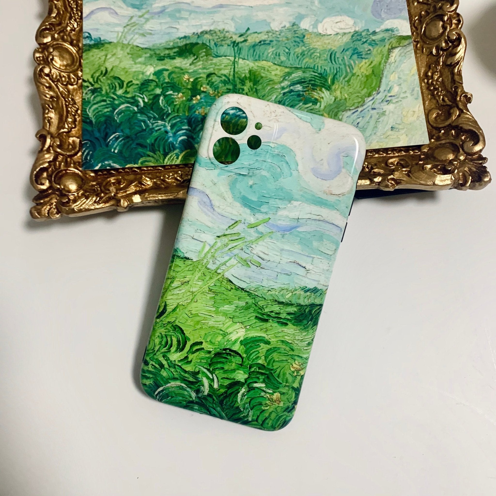 Van Gogh Phone Case, Green Wheat Fields, Personalized name SOFT Case - MinimalGadget Van Gogh Phone Case, Green Wheat Fields, Personalized name SOFT Case - MinimalGadget