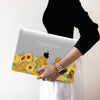 Van Gogh Sunflowers inspired, Personalized Name Macbook CLEAR Hard Case