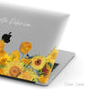 Van Gogh Sunflowers inspired, Personalized Name Macbook CLEAR Hard Case